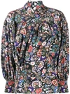 Isabel Marant Floral Print High Neck Blouse In Black