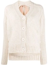 N°21 Side Buttons Cardigan In Neutrals