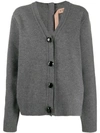 N°21 Back Zip Boxy Cardigan In Grey