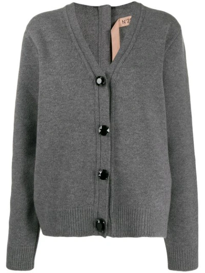 N°21 Back Zip Boxy Cardigan In Grey