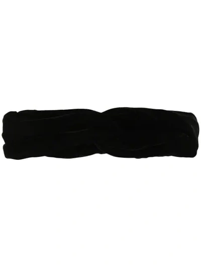 Bouguessa Velvet Twist Headband In Black