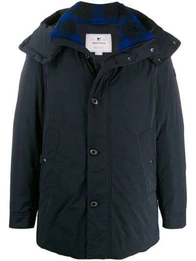 Woolrich Hooded Parka In Blue