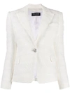 Balmain Single-button Tweed Blazer In White