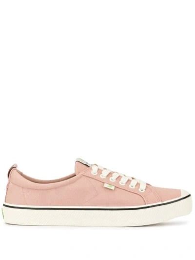 Cariuma Oca Low Stripe Rose Canvas Sneaker In Pink