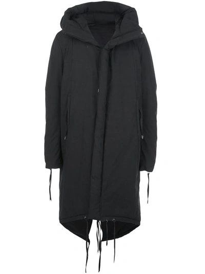 Army Of Me Oversized Hooded Coat In Black