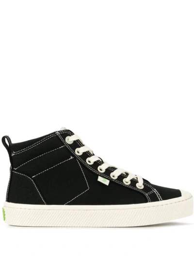 Cariuma Oca High Washed Black Canvas Contrast Thread Sneaker