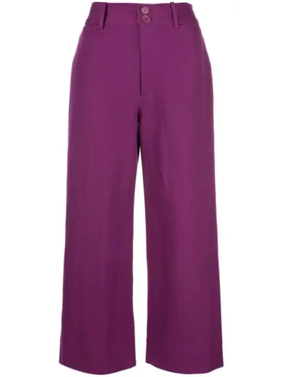 Apiece Apart High-waist Tapered Trousers In Purple