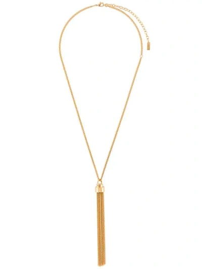 Saint Laurent Chain Tassel Necklace In Gold