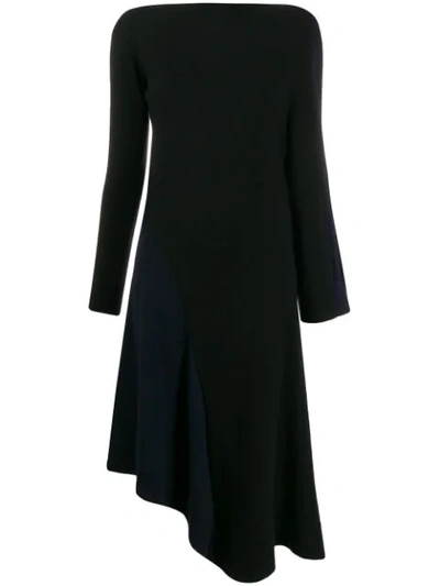 Loewe Asymmetric Knitted Dress In Blue