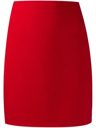 Loulou High Rise Mini Skirt In Red