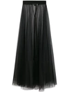 Loulou Sheer Tulle Long Skirt In Black
