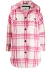 Woolrich Furry Check Shirt Jacket In Pink