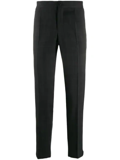 Incotex Tapered Leg Checked Trousers In Grey