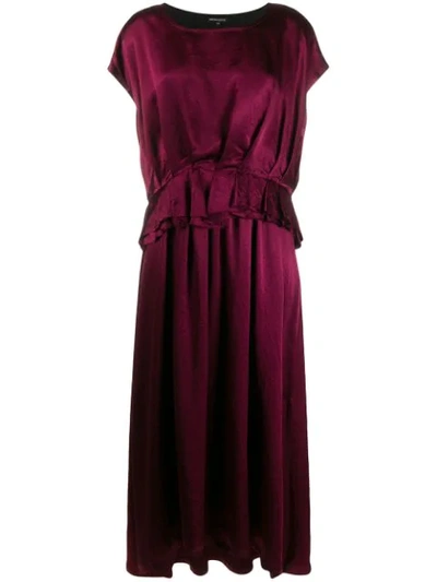 Ann Demeulemeester Ruffle Short-sleeve Dress In Purple