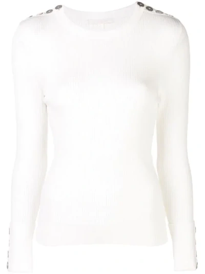Jonathan Simkhai Shoulder-button Knit Jumper In White