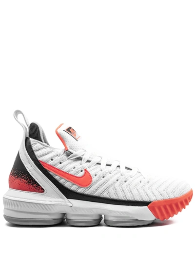 Nike Lebron 16 Hot Lava Basketball Shoe In White,flat Silver,hot Lava