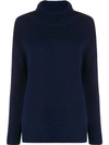 Allude Roll Neck Jumper In Blue