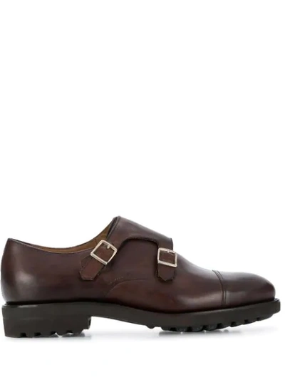 Doucal's Monk Strap Shoes In Brown