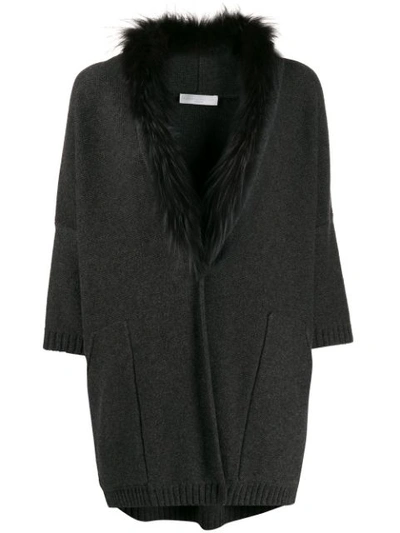 Fabiana Filippi Oversized Fine Knit Cardigan In Dark Grey