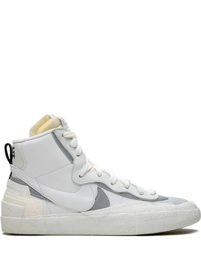 Nike X Sacai Blazer Mid High-top Sneakers In White
