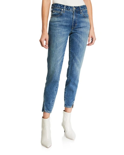 Amo Denim Mid-rise Twisted Seam Ankle Skinny Jeans In Liberty