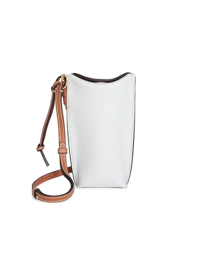 Loewe Gate Two-tone Smooth Bucket Bag In White