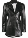 Peter Do Faux-leather Blazer With Detachable Apron In Black