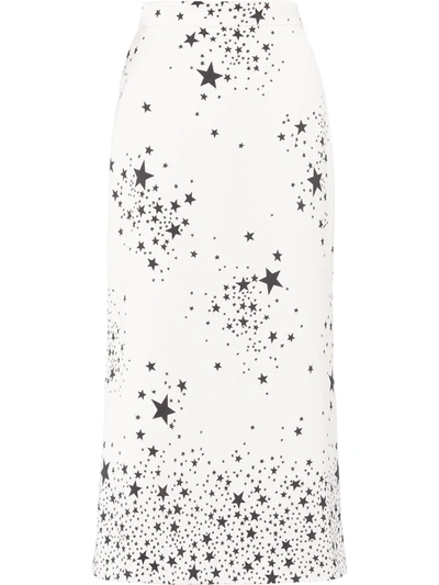 Miu Miu Women's St. Stars Printed Midi Skirt In Ivory