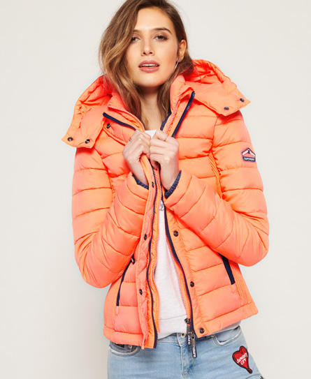fuji slim double zip hooded jacket