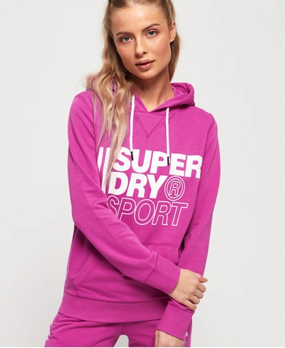 Superdry Core Sport Overhead Hoodie In Fuchsia