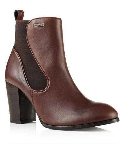 Superdry Fleur Leather Chelsea Boots In Brown