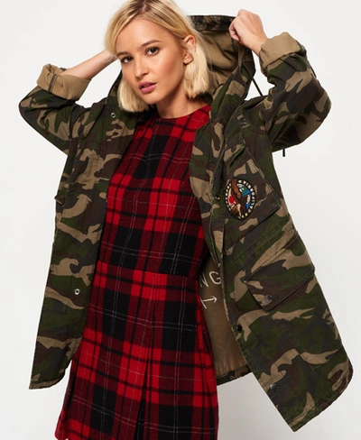 Superdry Rookie Oversized Parka Jacket In Green
