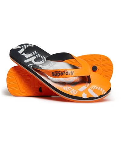 Superdry Faded Base Flip Flops In Orange