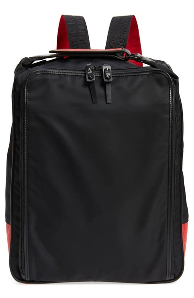Christian Louboutin Men's Square Zip-around Backpack In Black