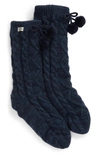 Ugg Pom-pom Fleece Lined Socks In Navy