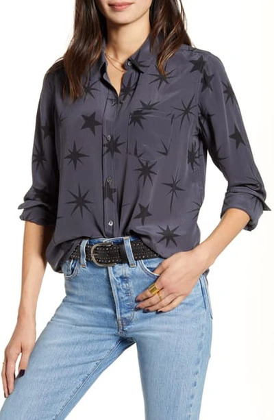 Rails Kate Star-print Button-down Top In Charcoal Constellations