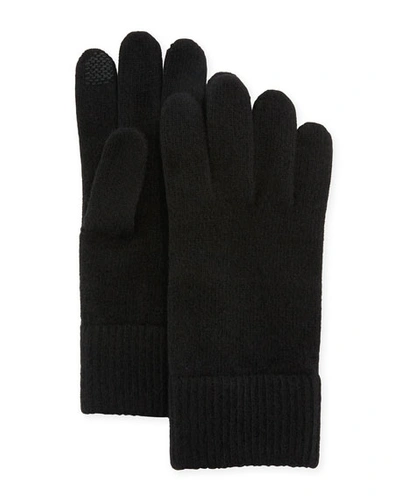 Portolano Cashmere Touchscreen Gloves In Brown