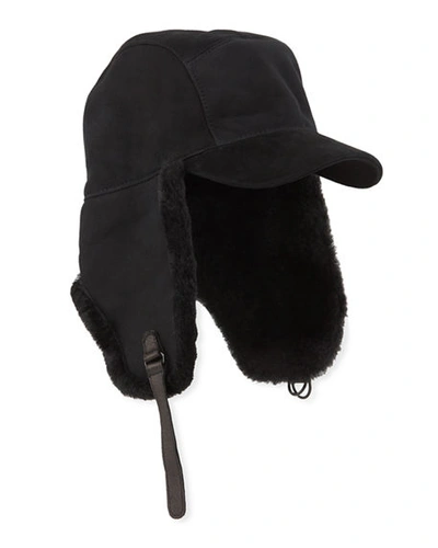 Ugg Men's Sheepskin Trapper Hat In Black