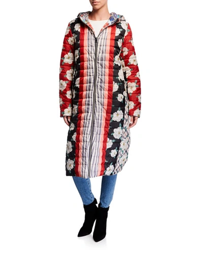 Johnny Was Tessa Reversible Quilted Parka Coat In Multi