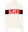 Perfect Moment Ski-intarsia Roll-neck Wool Sweater In Snow White/navy