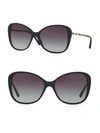 Burberry Gradient Check Square Butterfly Sunglasses In Black