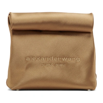 Alexander Wang Lunch Bag Satin Clutch In Walnut