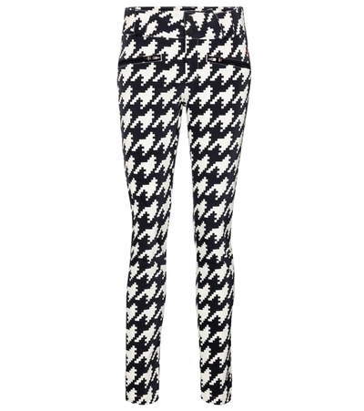 Perfect Moment Aurora Houndstooth High-rise Flared Ski Pants In Houndstooth -black-snow-white