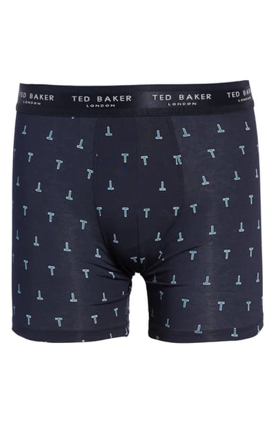Ted Baker Foodge Monkey Print Boxer Briefs In Navy