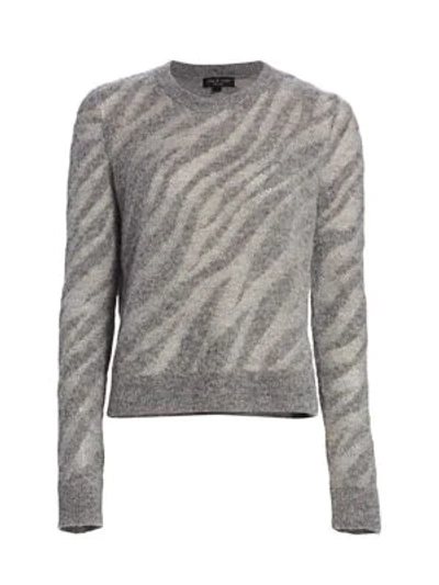 Rag & Bone Women's Germain Zebra Crewneck Sweater In Gray