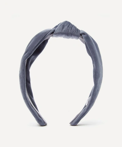The Uniform Velvet Knot Headband In Grey