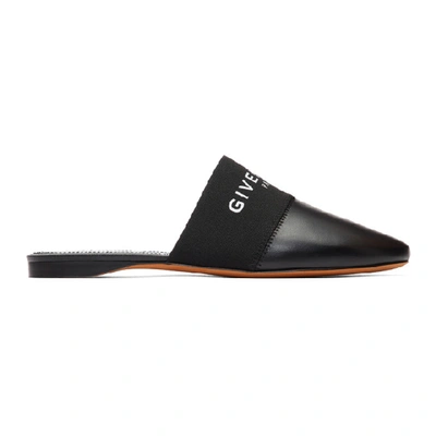 Givenchy Bedford Logo-print Leather Slippers In Black
