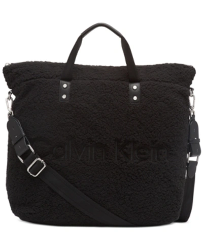 Calvin Klein Elise Tote In Black Embroidery/silver
