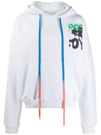 Off-white White Spray Blurred Over Hoodie