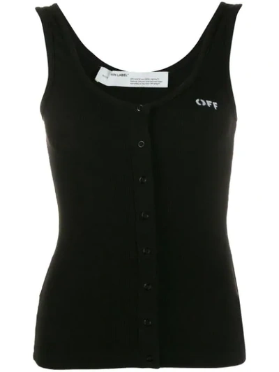 Off-white Buttoned Tank Top Black